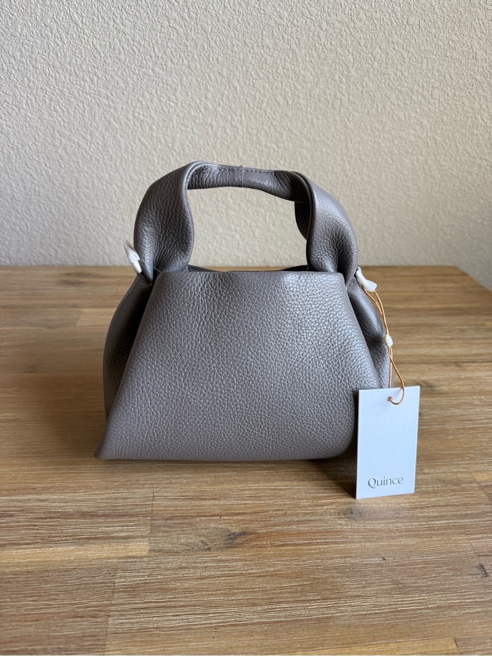 Quince Mink Italian Leather Trapeze Crossbody New